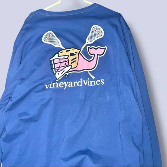Vineyard Vines | Long-Sleeved Blue Lacrosse Tee | Large - Picture 4 of 4
